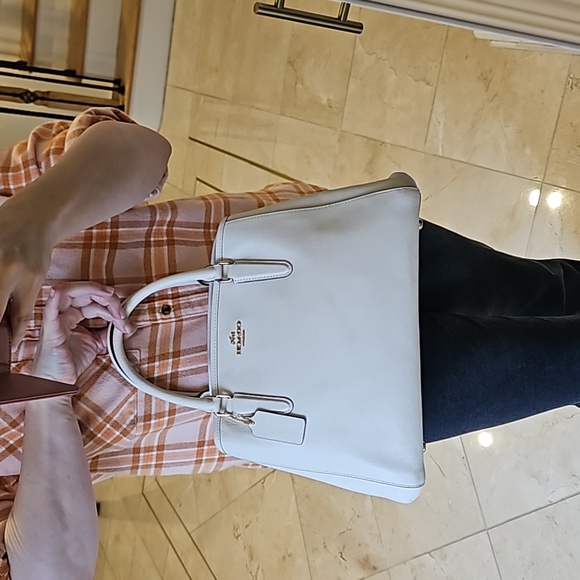 Coach Christie Carryall White Leather Satchel - Picture 3 of 13